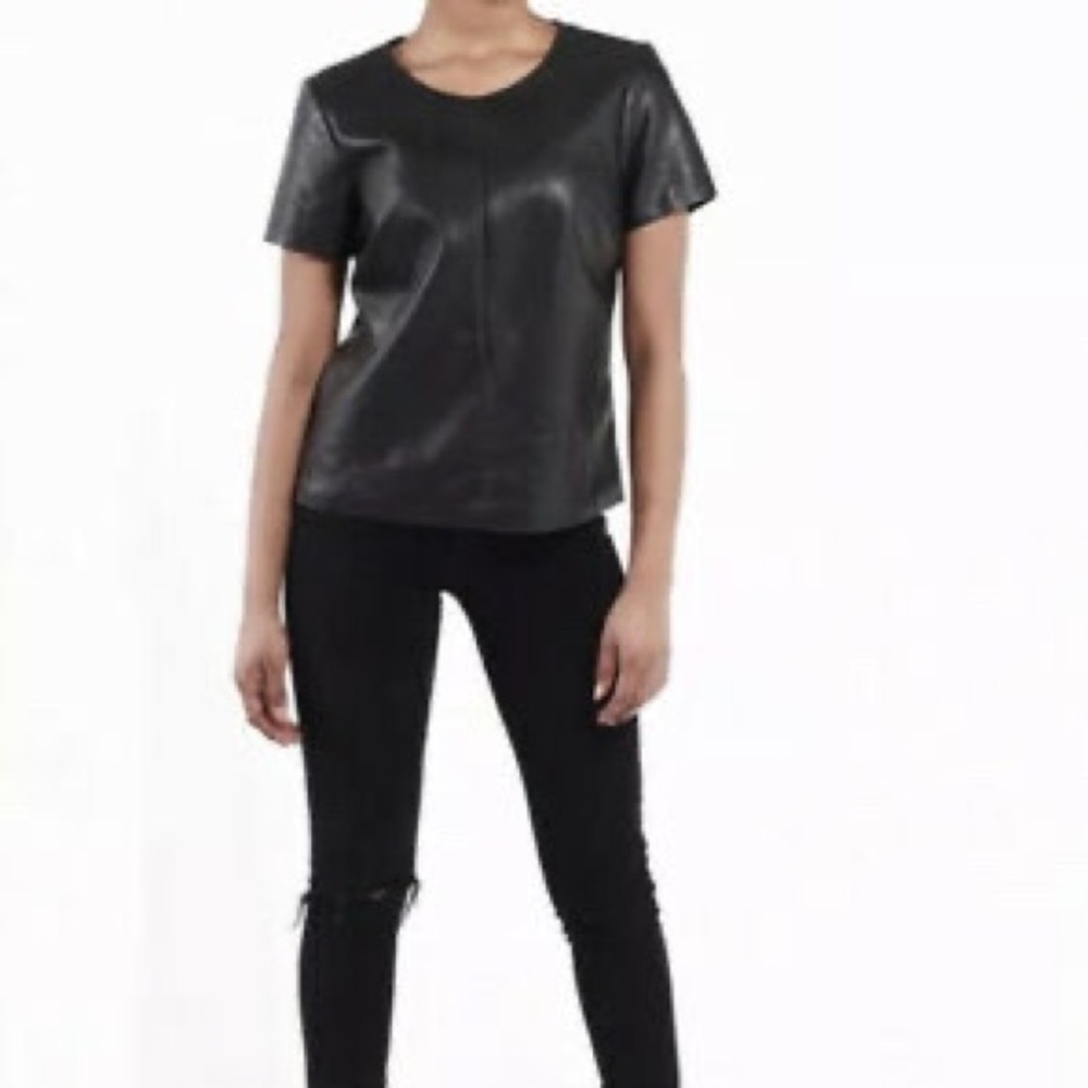 SOLD Faux leather top